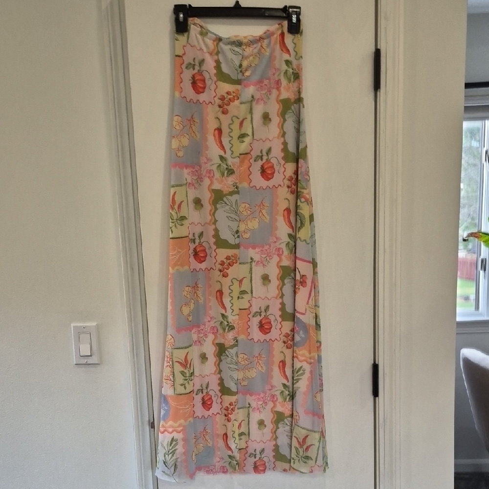 See You Monday Pastel Floral Patchwork Maxi Skirt - Picture 3 of 3